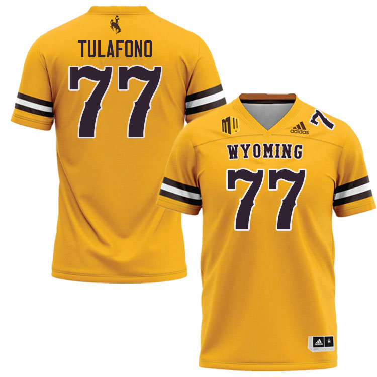 Wyoming Cowboys #77 Nofoafia Tulafono College Football Jerseys Stitched Sale-Gold